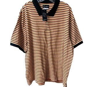 Original Use Short Sleeve Polo Shirt Mens XXL Stripes Black Yellow Orange NWT